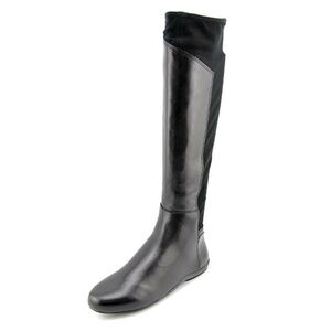 DKNY Sariella Tall Flat Leather & Stretch Jersey Boots